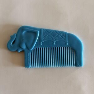 1981 The First Years Elephant Baby Comb Turquoise Teal Vintage Nursery Bath